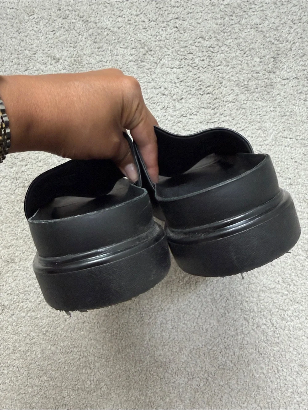 Vagabond Erin Slide Sandals Black Leather Size 40